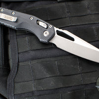 Microtech Knives- M.S.I. Ram-Lok Folder- Fluted Black G-10 Handle- Apocalyptic Plain Edge Blade 210-10 APFLGTBK