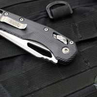 Microtech Knives- M.S.I. Ram-Lok Folder- Fluted Black G-10 Handle- Apocalyptic Plain Edge Blade 210-10 APFLGTBK