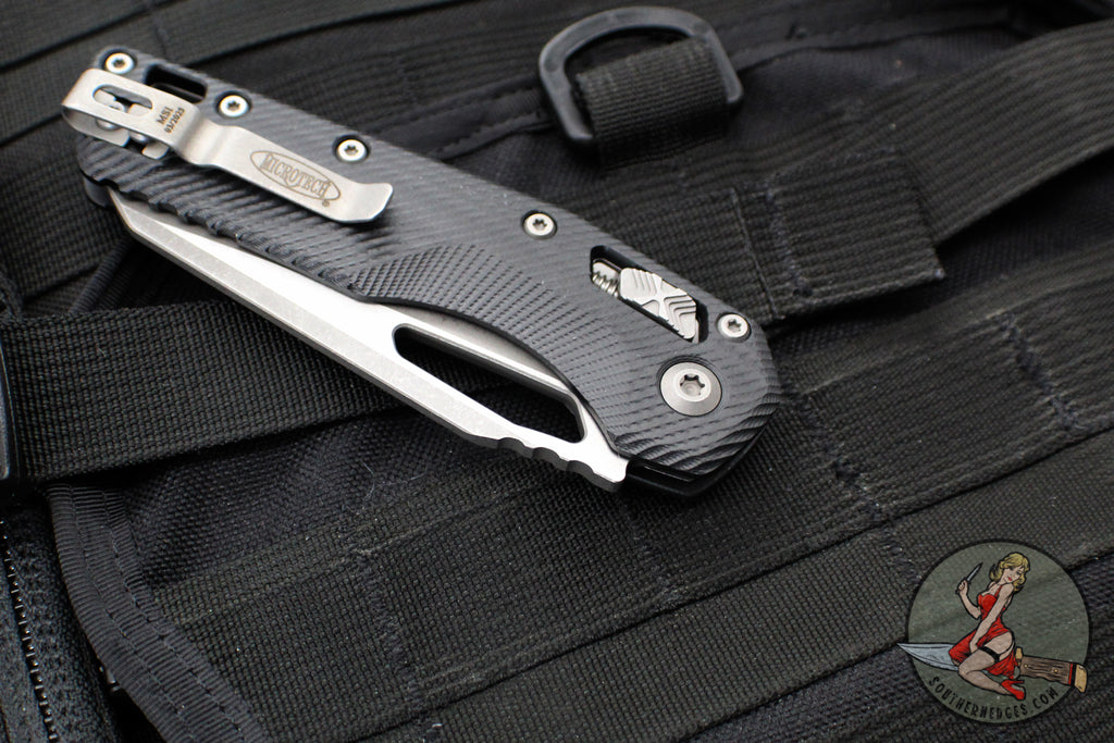 Microtech Knives- M.S.I. Ram-Lok Folder- Fluted Black G-10 Handle- Apo ...