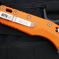 Microtech Knives- M.S.I. Ram-Lok Folder- Orange G-10 Handle- Stonewash Part Serrated Edge Blade 210-11 GTOR