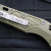 Microtech Knives- M.S.I. Ram-Lok Folder- "Lawnman" Series- Frag OD Green G-10 Handle- Stonewash Full Serrated Edge Blade 210-12 FRGTODLM