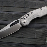 Microtech Knives- M.S.I. Ram-Lok Folder- Fluted Carbon Fiber Handle- Black DLC Finished Plain Edge Blade 210-1 DLCTFLCFS