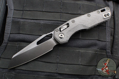 Microtech Knives- M.S.I. Ram-Lok Folder- Fluted Carbon Fiber Handle- Black DLC Finished Plain Edge Blade 210-1 DLCTFLCFS