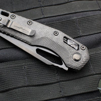 Microtech Knives- M.S.I. Ram-Lok Folder- Fluted Carbon Fiber Handle- Black DLC Finished Plain Edge Blade 210-1 DLCTFLCFS