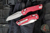 Microtech Knives- M.S.I. Ram-Lok Folder- MINI- Fluted Pattern Merlot Red Finished Aluminum Handle- Apocalyptic Plain Edge Blade 210M-10 APFLMR