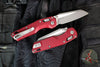 Microtech Knives- M.S.I. Ram-Lok Folder- MINI- Fluted Pattern Merlot Red Finished Aluminum Handle- Apocalyptic Plain Edge Blade 210M-10 APFLMR