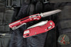 Microtech Knives- M.S.I. Ram-Lok Folder- MINI- Fluted Pattern Merlot Red Finished Aluminum Handle- Apocalyptic Plain Edge Blade 210M-10 APFLMR