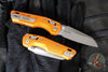 Microtech Knives- M.S.I. Ram-Lok Folder- MINI- Fluted Pattern Orange Finished Aluminum Handle- Apocalyptic Plain Edge Blade 210M-10 APFLOR
