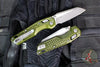 Microtech Knives- M.S.I. Ram-Lok Folder- MINI- Frag Pattern OD Green Finished Aluminum Handle- Apocalyptic Plain Edge Blade 210M-10 APFROD
