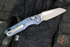 Microtech Knives- M.S.I. Ram-Lok Folder- MINI- Marfione Select- Smooth Antique Blue Finished Titanium Handle- Apocalyptic Plain Edge Blade 210M-10 APMS2