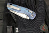 Microtech Knives- M.S.I. Ram-Lok Folder- MINI- Marfione Select- Smooth Antique Blue Finished Titanium Handle- Apocalyptic Plain Edge Blade 210M-10 APMS2