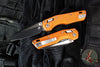 Microtech Knives- M.S.I. Ram-Lok Folder- MINI- Fluted Pattern Orange Finished Aluminum Handle- Black Plain Edge Blade 210M-1 FLOR