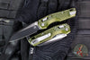 Microtech Knives- M.S.I. Ram-Lok Folder- MINI- Frag Pattern OD Green Finished Aluminum Handle- Two-Tone Black Plain Edge Blade 210M-1 FROD