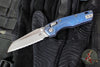 Microtech Knives- M.S.I. Ram-Lok Folder- MINI- Marfione Select- Smooth Antique Blue Finished Titanium Handle- Apocalyptic Full Serrated Edge Blade 210M-12 APMS2