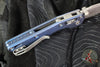 Microtech Knives- M.S.I. Ram-Lok Folder- MINI- Marfione Select- Smooth Antique Blue Finished Titanium Handle- Apocalyptic Full Serrated Edge Blade 210M-12 APMS2