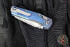 Microtech Knives- M.S.I. Ram-Lok Folder- MINI- Marfione Select- Smooth Antique Blue Finished Titanium Handle- Apocalyptic Full Serrated Edge Blade 210M-12 APMS2