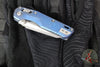 Microtech Knives- M.S.I. Ram-Lok Folder- MINI- Marfione Select- Smooth Antique Blue Finished Titanium Handle- Apocalyptic Full Serrated Edge Blade 210M-12 APMS2