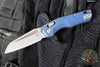 Microtech Knives- M.S.I. Ram-Lok Folder- MINI- Marfione Select- Fluted Antique Blue Finished Titanium Handle- Apocalyptic Full Serrated Edge Blade 210M-12 APFLMS2