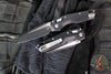 Microtech Knives- M.S.I. Ram-Lok Folder- MINI- Fluted Pattern Black Finished Aluminum Handle- Black Plain Edge Blade 210M-1 FL