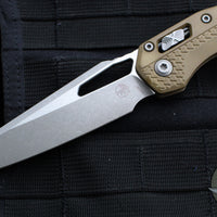 Microtech Knives- M.S.I. Ram-Lok Folder- Dark Earth Tri-Grip Injection Molded Handle- Apocalyptic Plain Edge Blade 210T-10 APPMDE