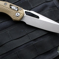 Microtech Knives- M.S.I. Ram-Lok Folder- Dark Earth Tri-Grip Injection Molded Handle- Apocalyptic Plain Edge Blade 210T-10 APPMDE