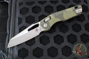 Microtech Knives- M.S.I. Ram-Lok Folder- Olive Camo Finished Tri-Grip Injection Molded Handle- Apocalyptic Plain Edge Blade 210T-10 APPMOC