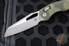 Microtech Knives- M.S.I. Ram-Lok Folder- Olive Camo Finished Tri-Grip Injection Molded Handle- Apocalyptic Plain Edge Blade 210T-10 APPMOC