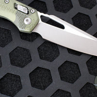 Microtech Knives- M.S.I. Ram-Lok Folder- Olive Camo Finished Tri-Grip Injection Molded Handle- Apocalyptic Plain Edge Blade 210T-10 APPMOC