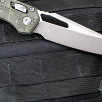 Microtech Knives- M.S.I. Ram-Lok Folder- OD Green Tri-Grip Injection Molded Handle- Flag Graphic- Apocalyptic Plain Edge Blade 210T-10 APPMODFLAG