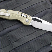 Microtech Knives- M.S.I. Ram-Lok Folder- OD Green Tri-Grip Injection Molded Handle- Apocalyptic Plain Edge Blade 210T-10 APPMOD