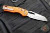 Microtech Knives- M.S.I. Ram-Lok Folder- Orange Tri-Grip Injection Molded Handle- Apocalyptic Plain Edge Blade 210T-10 APPMOR