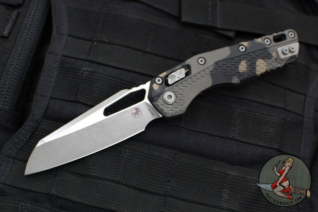 Microtech Knives- M.S.I. Ram-Lok Folder- Tactical Camo Finished Tri-Grip Injection Molded Handle- Apocalyptic Plain Edge Blade 210T-10 APPMTC