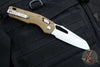 Microtech Knives- M.S.I. Ram-Lok Folder- FDE Tri-Grip Injection Molded Handle- Stonewash Plain Edge Blade 210T-10 IMDE
