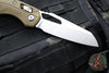 Microtech Knives- M.S.I. Ram-Lok Folder- Dark Earth Tri-Grip Injection Molded Handle- Stonewash Plain Edge Blade 210T-10 PMDE