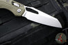 Microtech Knives- M.S.I. Ram-Lok Folder- OD Green Tri-Grip Injection Molded Handle- Stonewash Plain Edge Blade 210T-10 PMOD