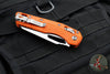 Microtech Knives- M.S.I. Ram-Lok Folder- Orange Tri-Grip Injection Molded Handle- Stonewash Plain Edge Blade 210T-10 PMOR