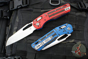 Microtech Knives- M.S.I. Ram-Lok Folder- US Flag Finished Tri-Grip Injection Molded Handle- Stonewash Plain Edge Blade 210T-10 PMUSAFLAG