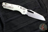 Microtech Knives- M.S.I. Ram-Lok Folder- 30TH ANNIVERSARY- White Tri-Grip Injection Molded Handle- Stonewash Plain Edge Blade 210T-10 PMWH30