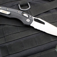 Microtech Knives- M.S.I. Ram-Lok Folder- Black Tri-Grip Injection Molded Handle- Apocalyptic Part Serrated Edge Blade 210T-11 APPMBK