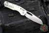 Microtech Knives- M.S.I. Ram-Lok Folder- White Tri-Grip Injection Molded Handle- Apocalyptic Part Serrated Edge Blade 210T-11 APPMWH