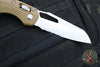 Microtech Knives- M.S.I. Ram-Lok Folder- FDE Tri-Grip Injection Molded Handle- Stonewash Part Serrated Edge Blade 210T-11 IMDE