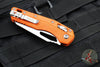 Microtech Knives- M.S.I. Ram-Lok Folder- Orange Tri-Grip Injection Molded Handle- Stonewash Part Serrated Edge Blade 210T-11 PMOR