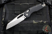 Microtech Knives- M.S.I. Ram-Lok Folder- Black Tri-Grip Injection Molded Handle- Apocalyptic Full Serrated Edge Blade 210T-12 APPMBK