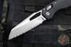 Microtech Knives- M.S.I. Ram-Lok Folder- Black Tri-Grip Injection Molded Handle- Apocalyptic Full Serrated Edge Blade 210T-12 APPMBK