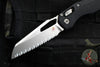 Microtech Knives- M.S.I. Ram-Lok Folder- Black Tri-Grip Injection Molded Handle- Stonewash Full Serrated Edge Blade 210T-12 PMBK