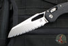 Microtech Knives- M.S.I. Ram-Lok Folder- Black Tri-Grip Injection Molded Handle- Stonewash Full Serrated Edge Blade 210T-12 PMBK