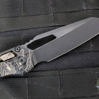 Microtech Knives- M.S.I. Ram-Lok Folder- Tiger Stripe Camo Finished Tri-Grip Injection Molded Handle- Black Apocalyptic Plain Edge Blade- Bronzed Apocalyptic HW 210T-1 APPMTSC-V4W2