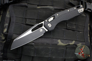 Microtech Knives- M.S.I. Ram-Lok Folder- Black Tri-Grip Injection Molded Handle- Black Plain Edge Blade- Bead Blast Hardware 210T-1 PMBK