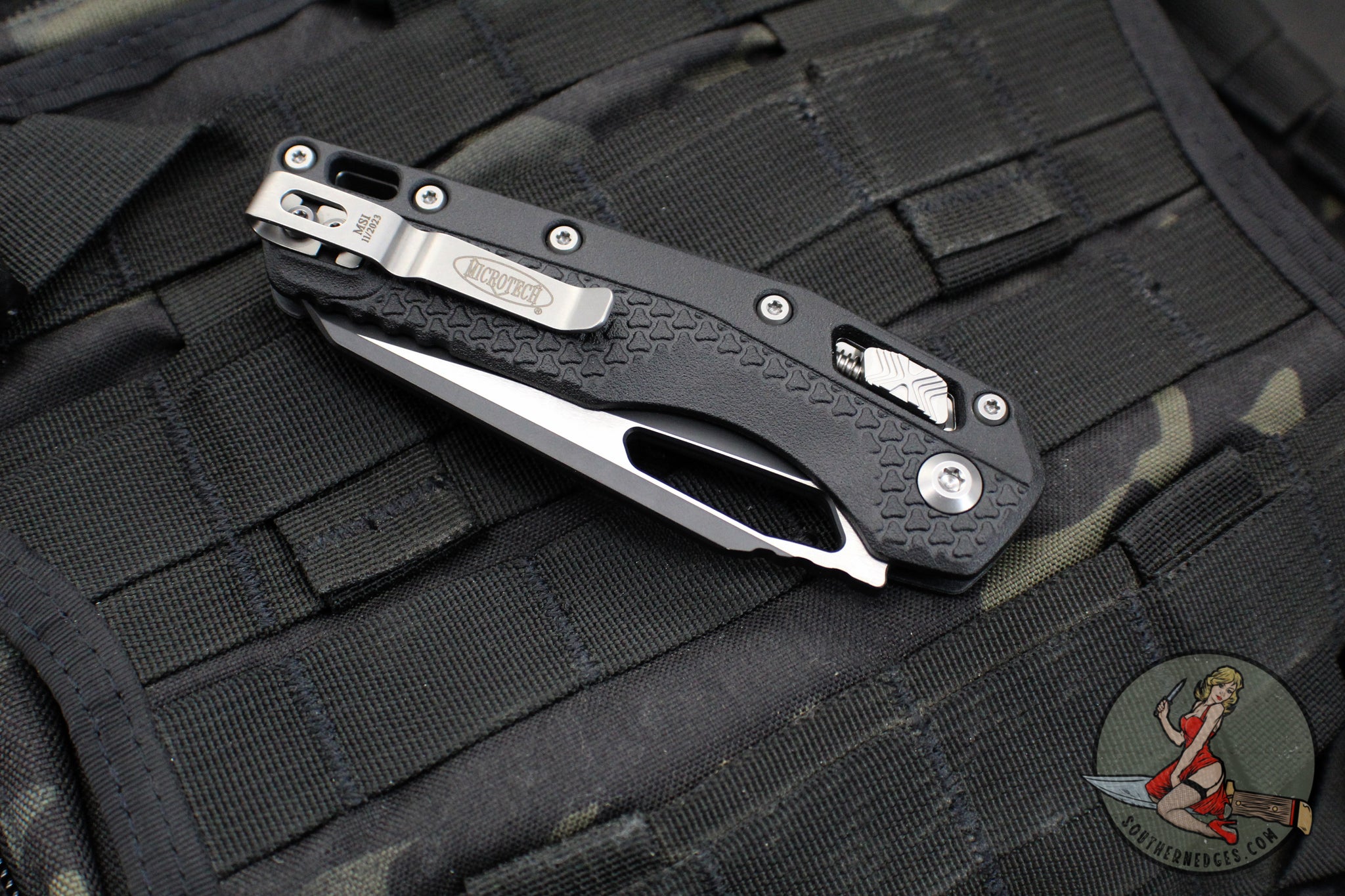 Microtech Knives- M.S.I. Ram-Lok Folder- Black Tri-Grip Injection Mold ...