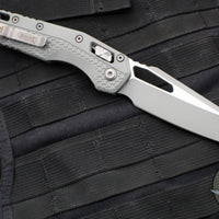 Microtech Knives- M.S.I. Ram-Lok Folder- Bull Shark Gray Tri-Grip Injection Molded Handle- Cerakoted Bull Shark Gray Plain Edge Blade- Bead Blast Hardware 210T-1 PMCBG